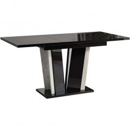 Extendable Table Doha 162789669 120/160x80x75cm Black-Concrete BLACK