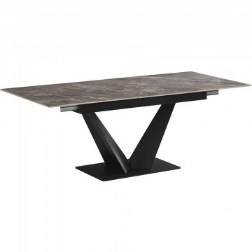Τραπέζι Επεκτεινόμενο Manitoba 162882039 160/200x90x75cm Marble Effect Grey-Black