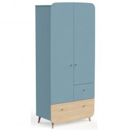 Ντουλάπα Δίφυλλη Firma 162691129 90,5x49,7x203,4cm Natural-Blue BLUE