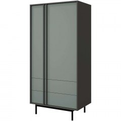 Ντουλάπα Δίφυλλη Alsy Reg 162911889 93x60x195cm Anthracite-Dark Grey
