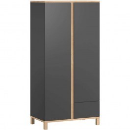 Ντουλάπα Δίφυλλη Altitude 162075619 90x53x184cm Natural-Graphite GRAPHITE