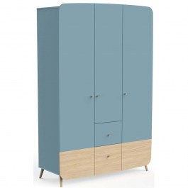 Ντουλάπα Τρίφυλλη Firma 162693239 128x50x203cm Natural-Blue BLUE