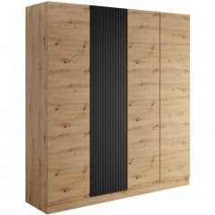 Ντουλάπα Τετράφυλλη Como 162878979 205x55x220cm Natural-Black