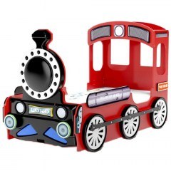 Κρεβάτι Παιδικό Με Στρώμα Lokomotive 162602179 205x120x130cm Red