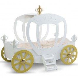 Κρεβάτι Παιδικό Με Στρώμα Princess Cariage 162597329 205x120x160cm White WHITE