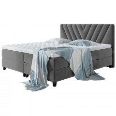 Bed With Mattress Topper & Storage Space Romantic (160x200cm) 162060519 172x210x118cm Grey