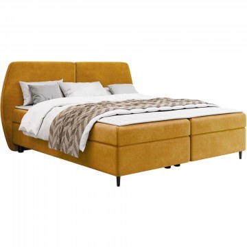 Bed With Mattress & Storage Space Madryt (160x200cm) 163046409 170x207x107cm Mustard