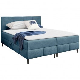 Bed With Mattress & Storage Space Box Best II (For Mattress 160x200cm) 162916589 162x206x88cm Light Blue BLUE