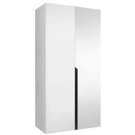 Ντουλάπα Δίφυλλη Με Καθρέπτη Mila I 163087849 100x52x202cm White-Black WHITE