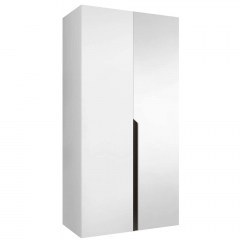 Ντουλάπα Δίφυλλη Με Καθρέπτη Mila I 163087849 100x52x202cm White-Black