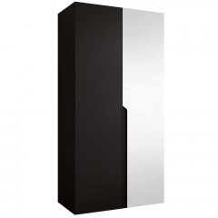 Ντουλάπα Δίφυλλη Με Καθρέπτη Mila I 163087859 100x52x202cm Black