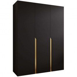 Ντουλάπα Τρίφυλλη Mila I 163087719 150x52x202cm Black-Gold BLACK