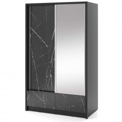 Ντουλάπα Δίφυλλη Συρόμενη Ariadne 162440649 134x62x214cm Marble Effect Black