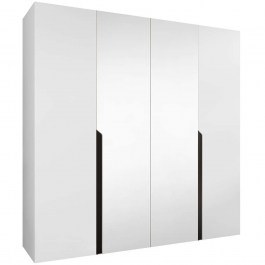 Ντουλάπα Τετράφυλλη Με Καθρέπτη Mila I 163087999 200x52x202cm White-Black WHITE