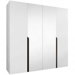 Ντουλάπα Τετράφυλλη Με Καθρέπτη Mila I 163087999 200x52x202cm White-Black