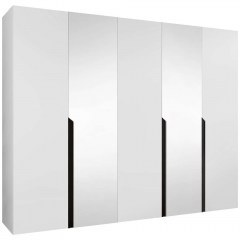 Ντουλάπα Πεντάφυλλη Με Καθρέπτη Mila I 163088099 250x52x202cm White-Black