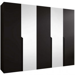 Ντουλάπα Πεντάφυλλη Με Καθρέπτη Mila I 163088119 250x52x202cm Black BLACK
