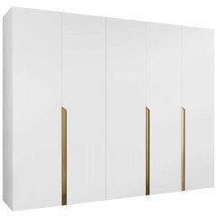 Ντουλάπα Πεντάφυλλη Mila I 163088169 250x52x202cm White-Gold