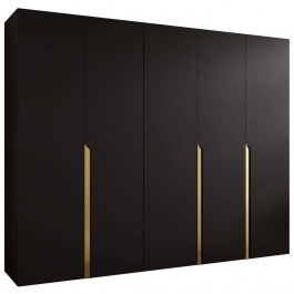 Ντουλάπα Πεντάφυλλη Mila I 163088149 250x52x202cm Black-Gold BLACK