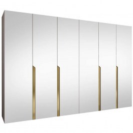 Six-Leaf Wardrobe With Mirror Mila II 163088729 300x52x202cm Beige-Gold BEIGE