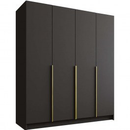 Ντουλάπα Τετράφυλλη Santi 162786029 200x58x215cm Black-Gold BLACK