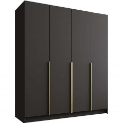 Ντουλάπα Τετράφυλλη Santi 162786029 200x58x215cm Black-Gold