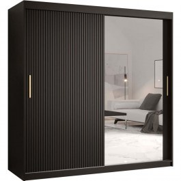 Ντουλάπα Δίφυλλη Συρόμενη Riflo Slim 162575559 180x62x200cm Black BLACK