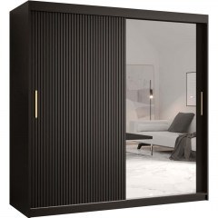 Ντουλάπα Δίφυλλη Συρόμενη Riflo Slim 162575559 180x62x200cm Black