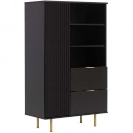 Βιβλιοθήκη Nubia Mini 162740209 80x41x140cm Black-Gold BLACK