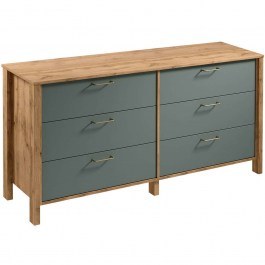 Συρταριέρα Indygo Plus 162817479 171x47x81cm Oak-Olive OAK-OLIVE