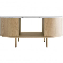 Coffee Table Lygrint 162909499 100x52x45cm Marble Effect White-Natural WHITE-NATURAL