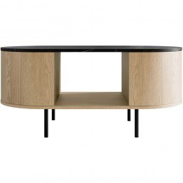 Coffee Table Lygrint 162909489 100x52x45cm Marble Effect Black-Natural NATURAL-BLACK