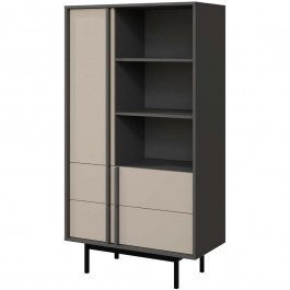 Βιβλιοθήκη Alsy Reg Mini 162912459 83x43x195cm Anthracite-Beige ANTHRACITE-BEIGE