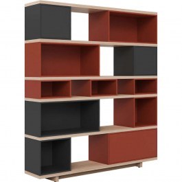 Βιβλιοθήκη Balance 162686989 138x32x170cm Anthracite-Red ANTHRACITE-RED