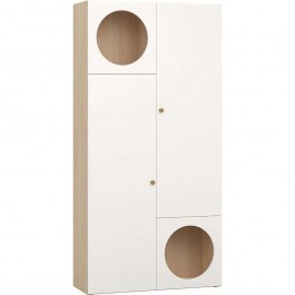 Bookcase Reli HD 162794069 100,7x35,1x202,5cm White-Natural WHITE-NATURAL