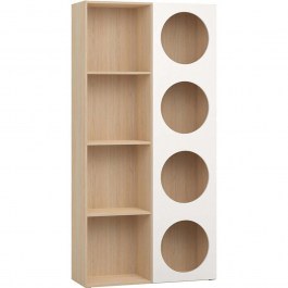 Bookcase Reli HO 162794119 100,7x35,1x202,5cm White-Natural WHITE-NATURAL