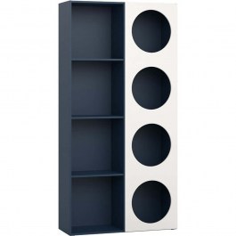 Bookcase Reli HO 162794129 100,7x35,1x202,5cm White-Blue WHITE-BLUE