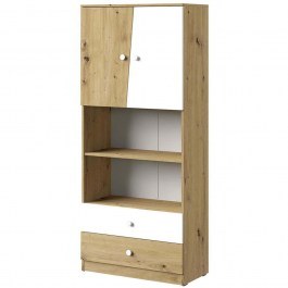 Βιβλιοθήκη Nero 162293419 80x40x191cm Natural-White WHITE-NATURAL