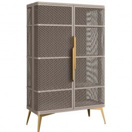 Βιτρίνα Modera 163085639 90x40x145cm Cashmere CASHMERE