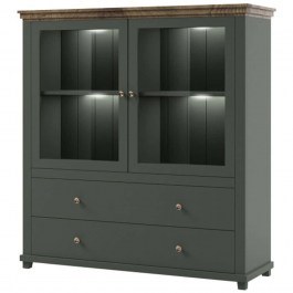 Βιτρίνα Capel Mini 161585359 126x42x138cm Green GREEN