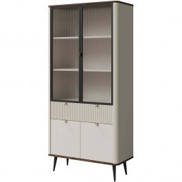 Showcase Marly Reg 162909989 90x40x191cm Off White-Brown WHITE-BROWN