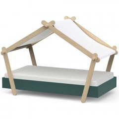 Κρεβάτι Παιδικό Thumbelina (Για Στρώμα 70x140cm) 162792989 143,5x85x106,5cm Multi-Green