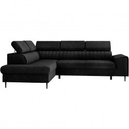 Corner Sofa - Bed (Left Corner) Kadurin 162888989 276x206x81cm Black BLACK