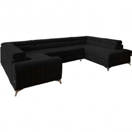 Corner Sofa - Bed (Right Corner) Lola 163052539 347x202x92cm Black BLACK