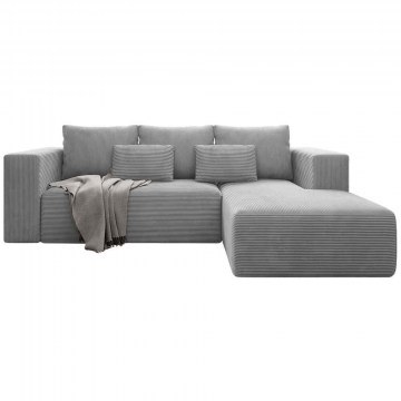 Καναπές - Κρεβάτι Γωνιακός (Δεξιά Γωνία) Stripes 162685319 255x161x91cm Grey