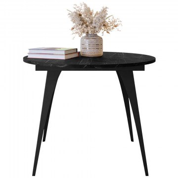 Τραπέζι Επεκτεινόμενο Carmina 162797599 100/138x100x76cm Marble Effect Black