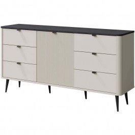 Buffet Marly Reg III 162907259 160x40x82cm Off White-Black WHITE-BLACK