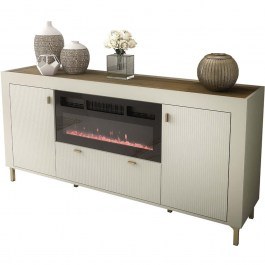 Μπουφές Με Ηλεκτρικό Τζάκι Mossa Long Plus 162788609 177x40x84cm Beige BEIGE