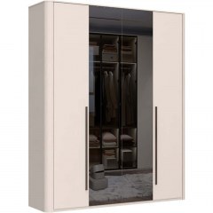 Ντουλάπα Τετράφυλλη Με Καθρέπτη & Φως Led Dutchess 162905589 198x56x225cm Beige