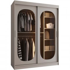 Ντουλάπα Συρόμενη Με Φως Led Bahrajn 162902879 150x62x200cm Cashmere